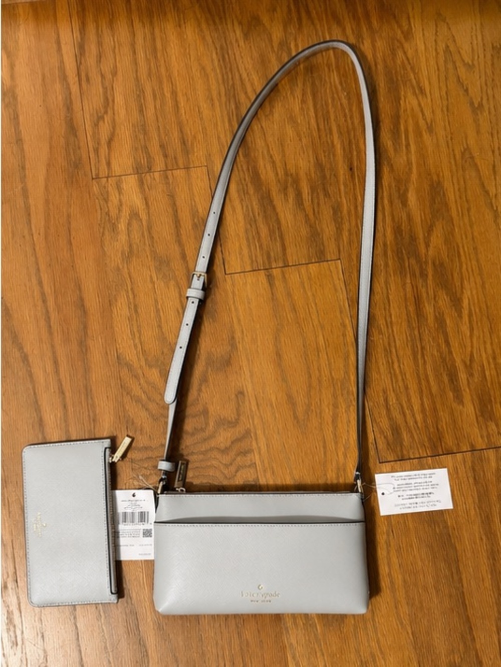 kate spade Pale Gray Crossbody with Matching Wallet